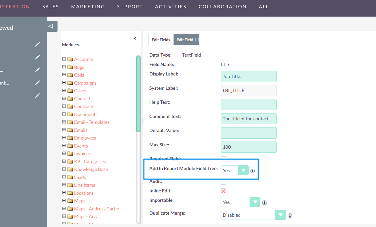Searching fields in BV Report Tweaks Integration