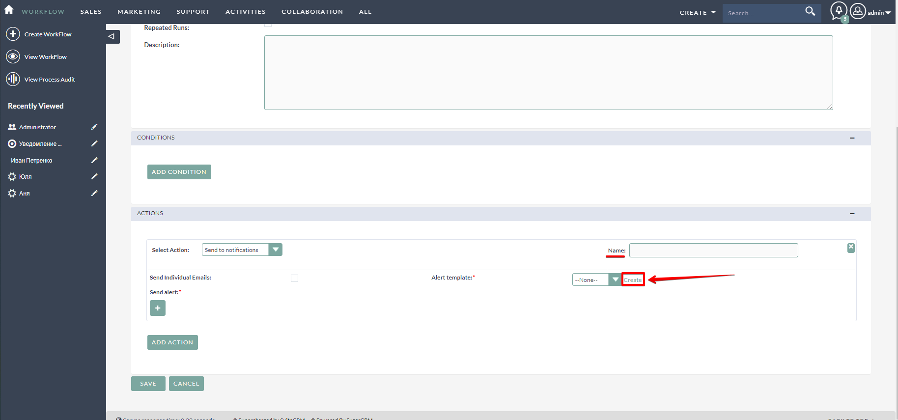 Customizing alert settings in SuiteCRM