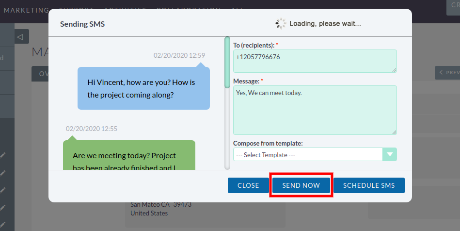 SMS Templates for quick responses - SuiteCRM SMS Integration