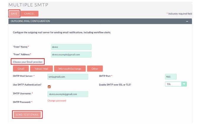 Easy SMTP settings integration in SuiteCRM