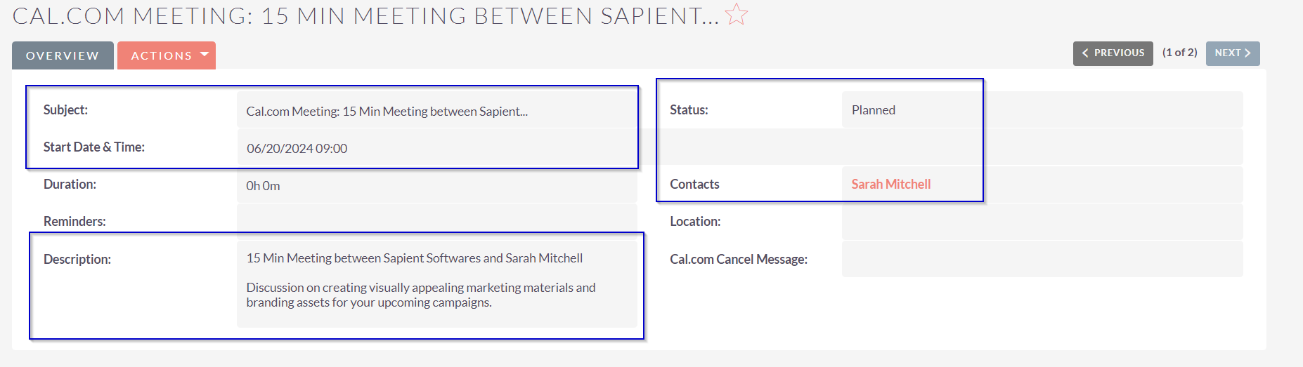 Automated meeting record creation with SuiteCRM and Cal.com