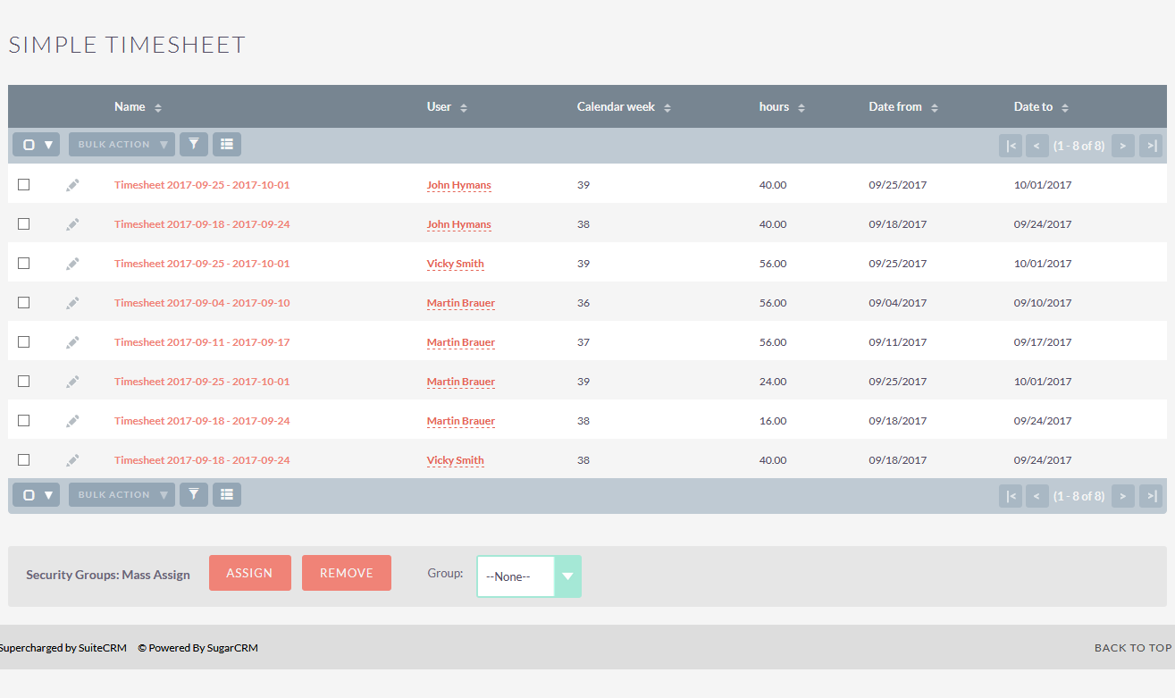 Descriptive image related to https://store.suitecrm.com/addons/simple-timesheet - Invoice integration