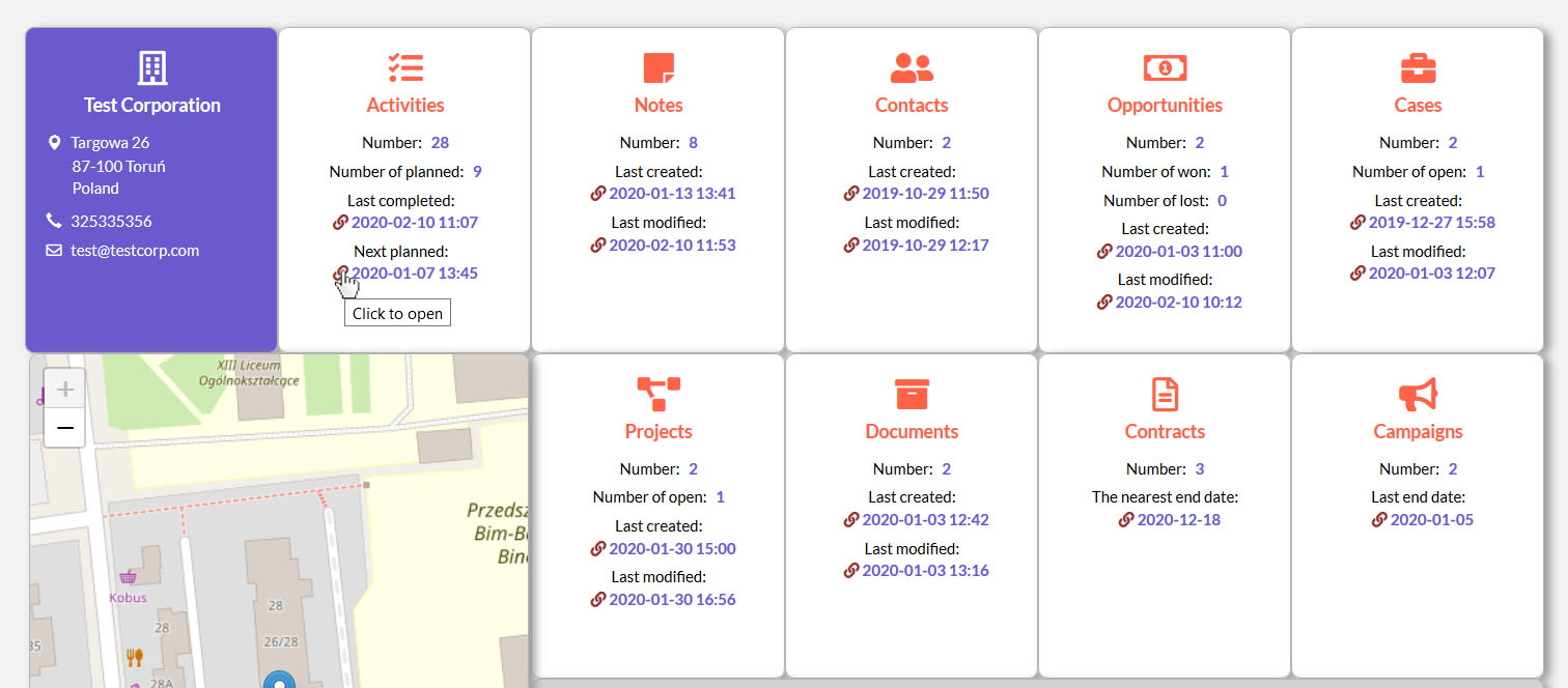 Customizable Dashboard Elements