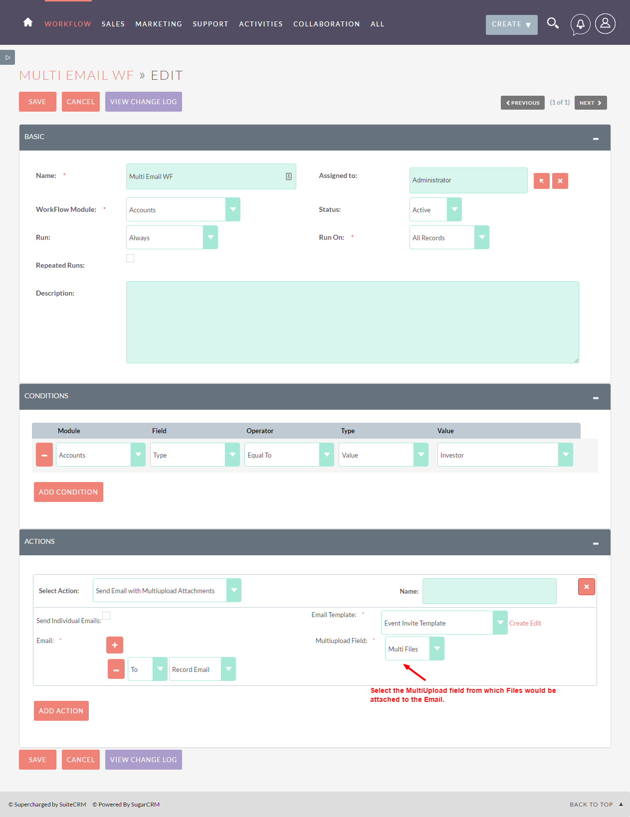 Simply manage attachments with Multiupload workflow setup
